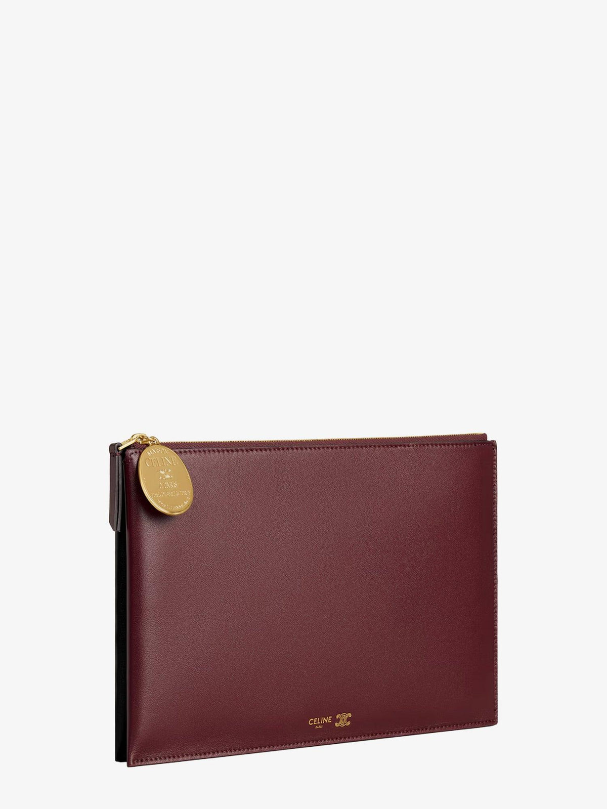 CELINE Leather Clutch Bag Black Women's Evening Purse