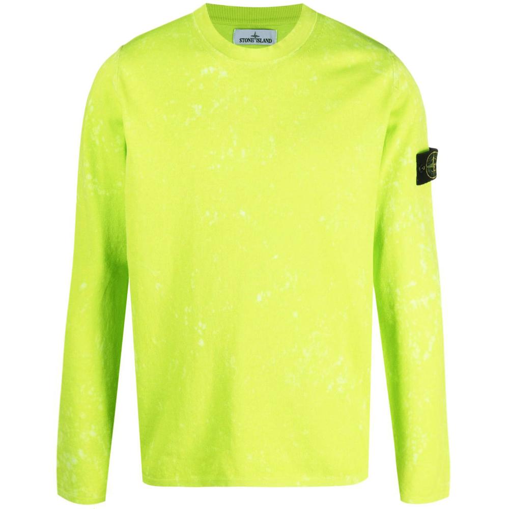 STONE ISLAND Tie-Dye Patch Crewneck Knit Sweater 7615555D9 V0031