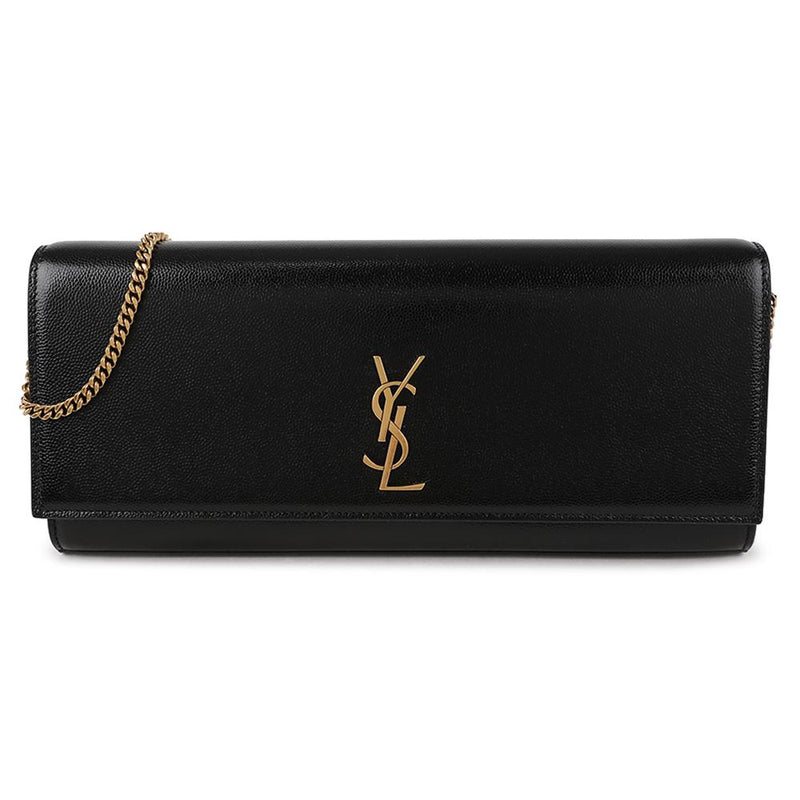Saint Laurent Grain de Poudre Leather Kate Clutch Black Bag 851921 AAGBE 1000