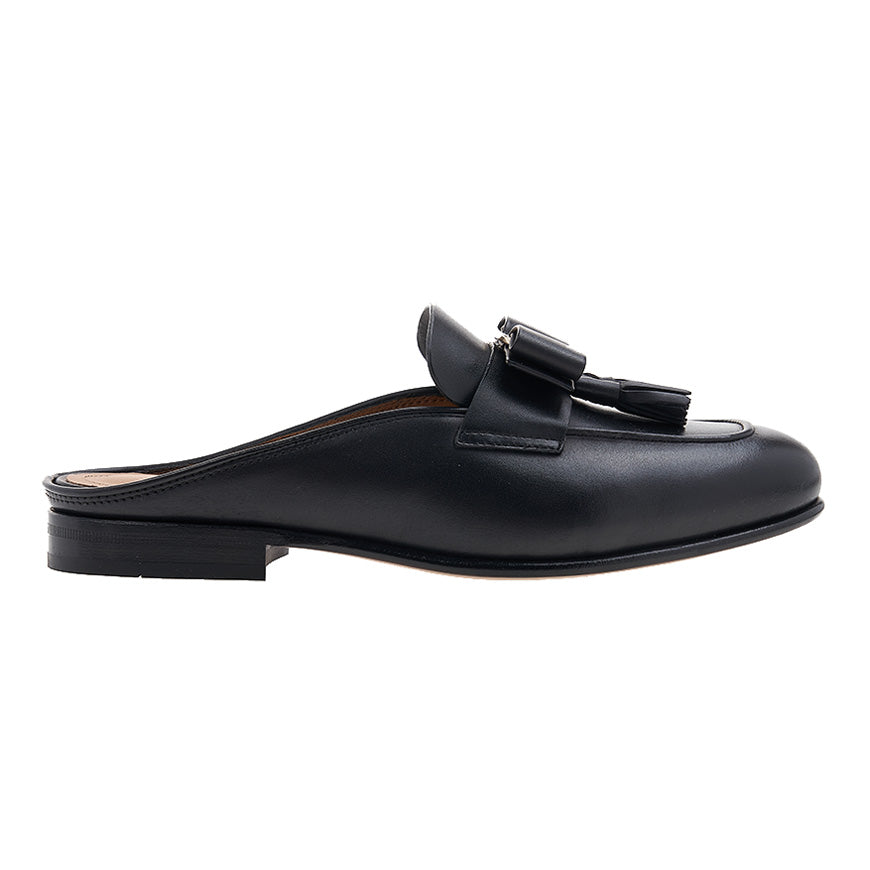 Ferragamo Black Vara Bow Tassel Women's Flat Mule Sandals 0758462 1