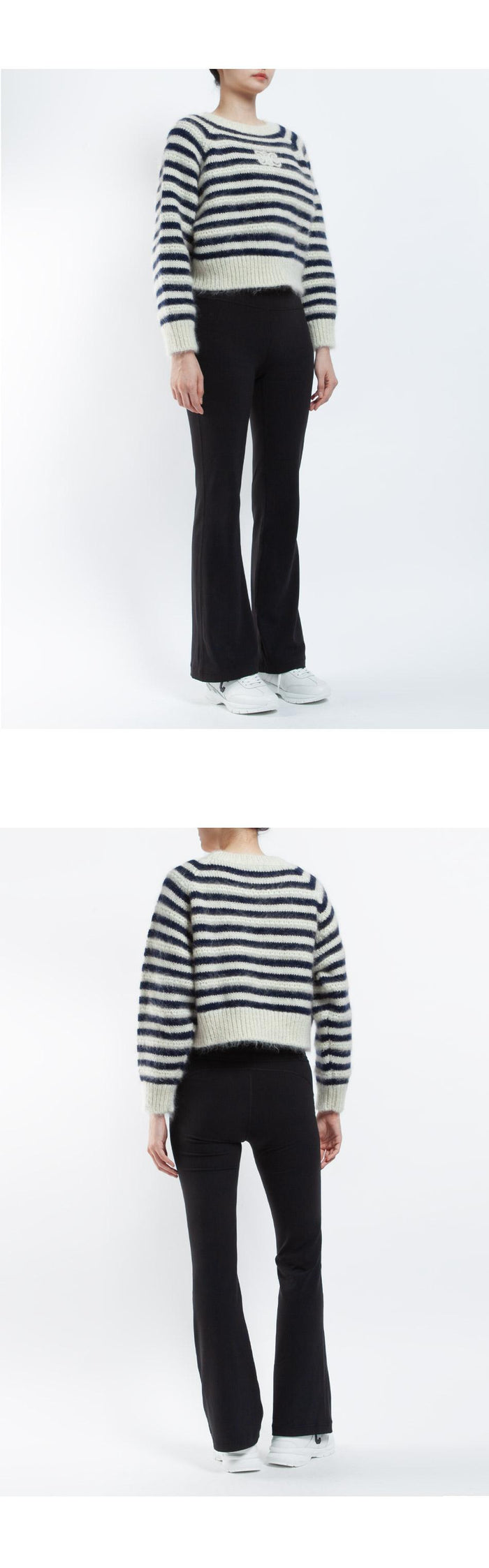CELINE Mohair Silk Mariniere Crewneck Sweater