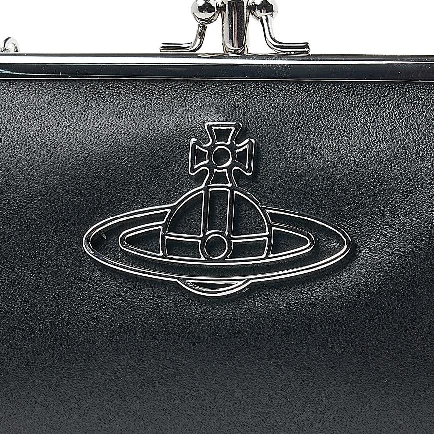 Vivienne Westwood Nappa Thin Line Prime Purse Chain Long Wallet Black