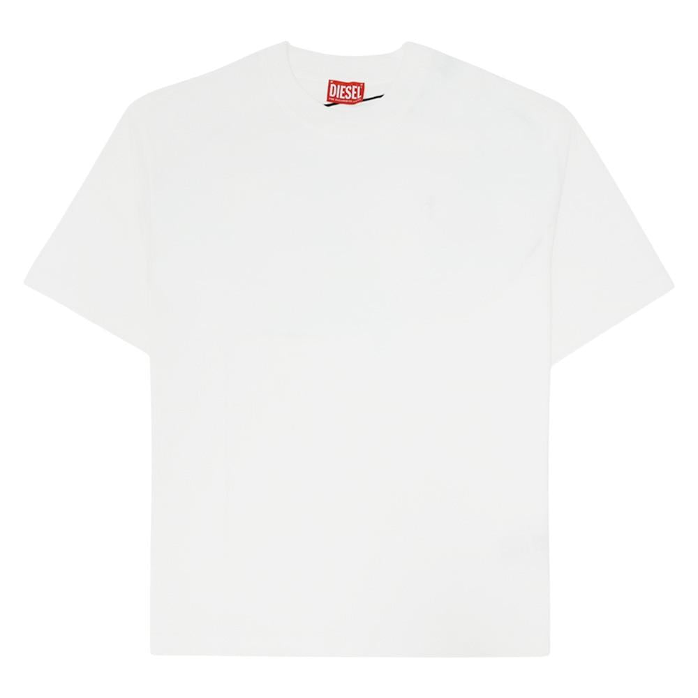 DIESEL Logo Graphic Short Sleeve T-Shirt for Men White Cotton