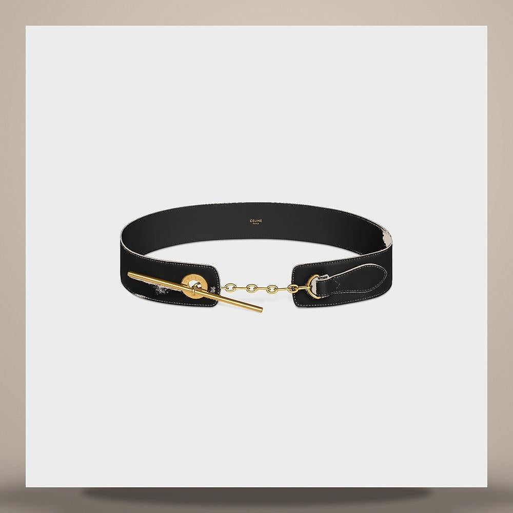 CELINE 13mm Smooth Calfskin Reversible Tan Black Belt B10DP4U00 GMD7
