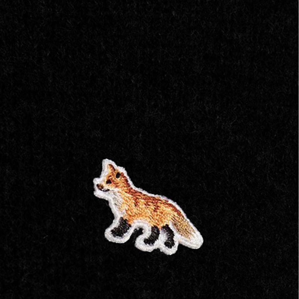 Maison Kitsune Women's Wool Fox Logo Cardigan Black JW00514KT1006 P199