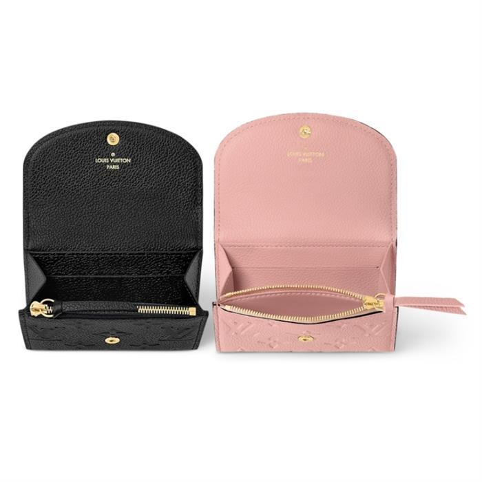 Louis Vuitton Calfskin Rosalie Coin Purse Black Pink Wallet