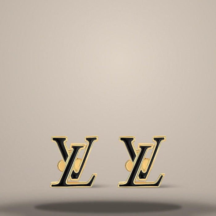 Louis Vuitton LV Iconic Enamel Earrings Gold-Tone Studs M04444