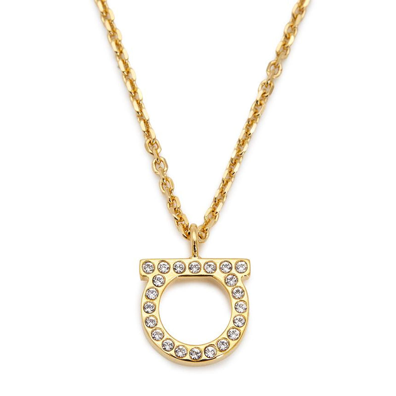 Ferragamo Gancini Crystal Pendant Necklace for Women 0132 001 0696656
