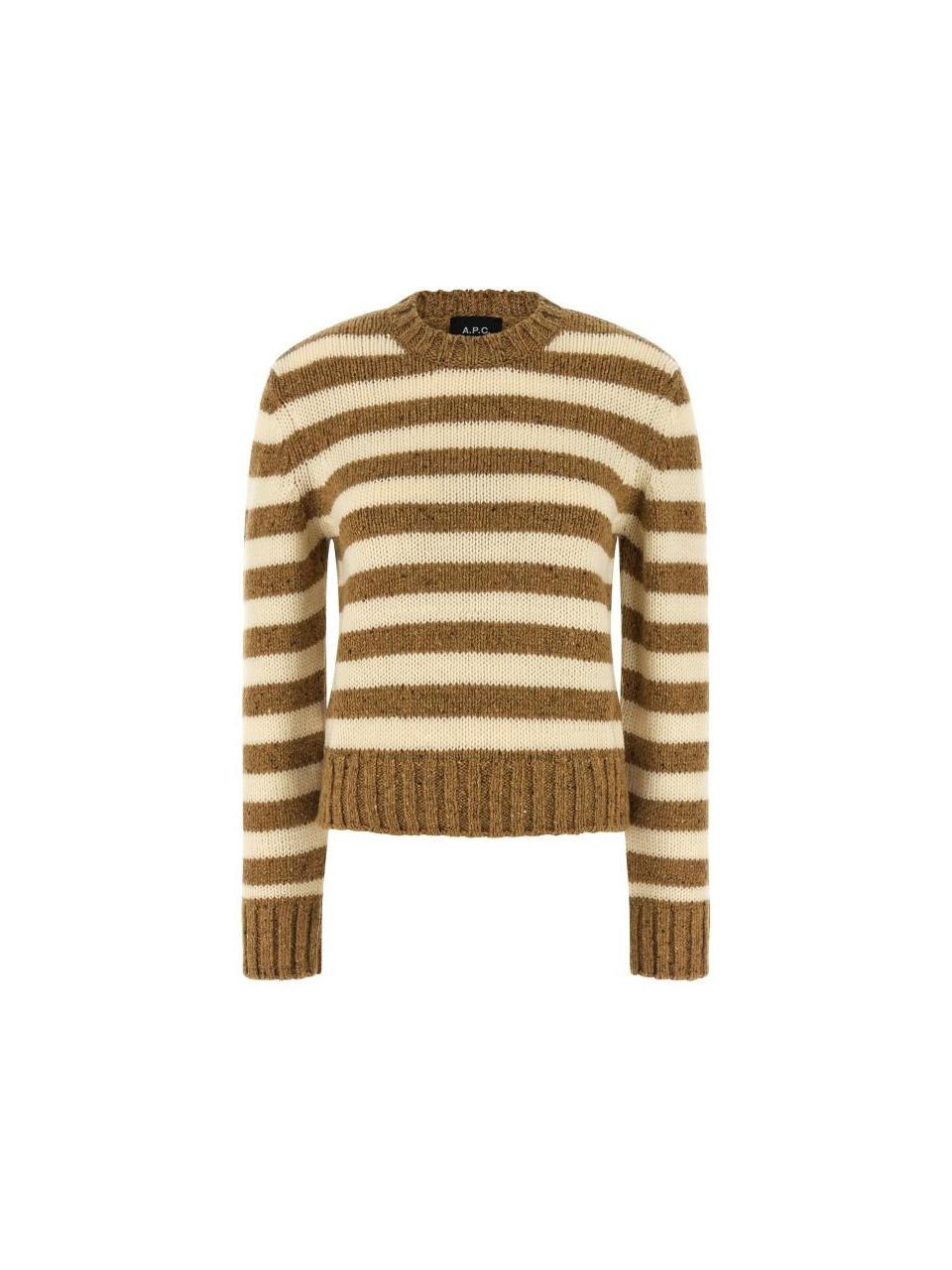 A.P.C. Speckled Stripe Knit Round Neck Sweater F23467 TCC