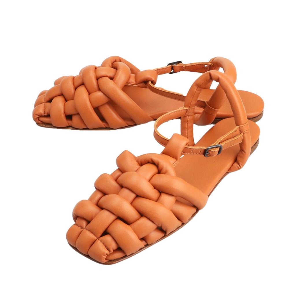 Chloe Light Tan Leather Kaversa Sandals Women