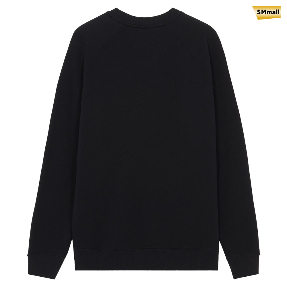 Maison Kitsune Grey Fox Patch Crewneck Sweatshirt Black GM00333KM0002 BLACK