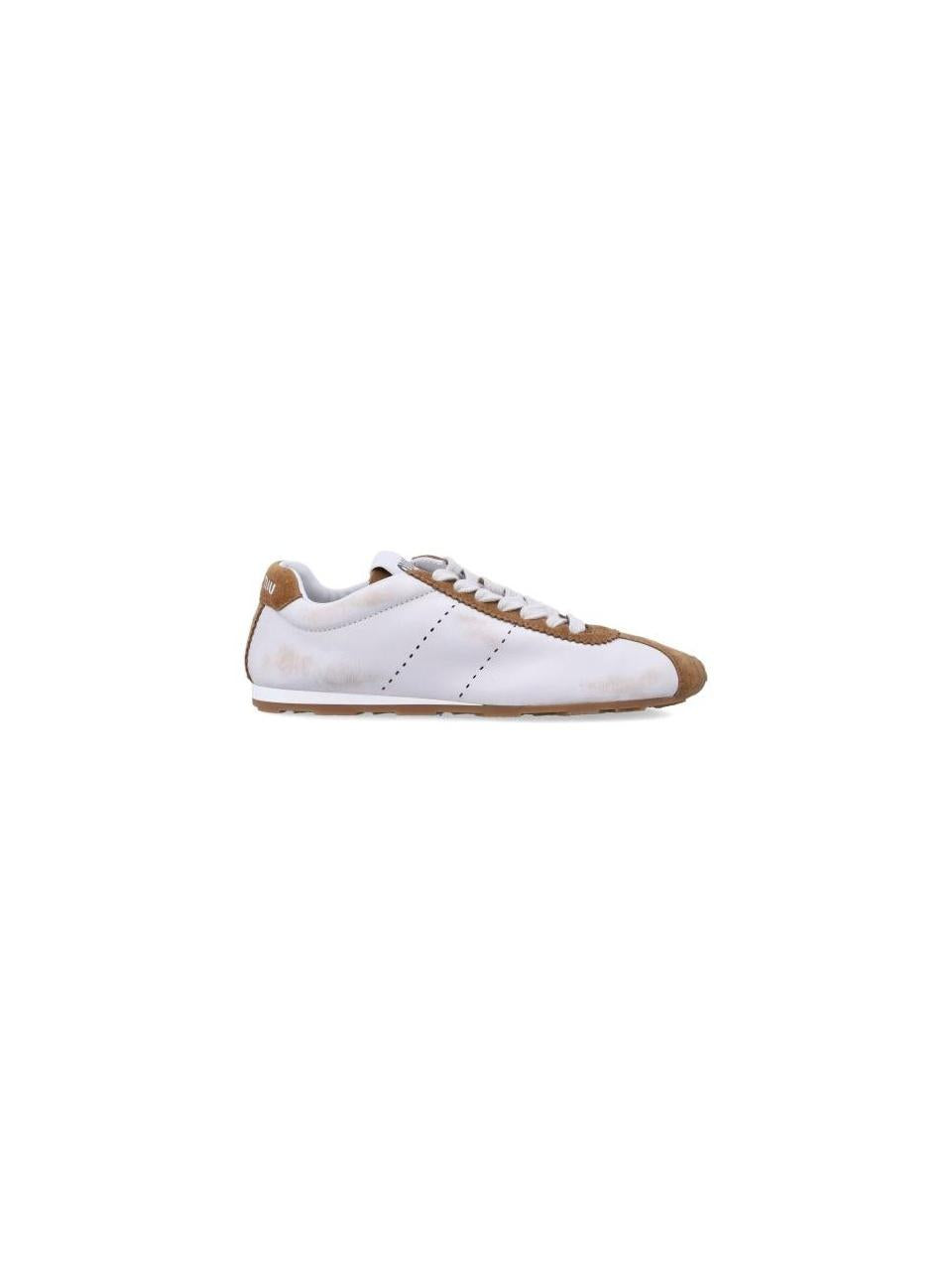 Miu Miu Plume Nappa Leather Suede Low-Top Sneakers 5E114E 3LP9 F0LT1