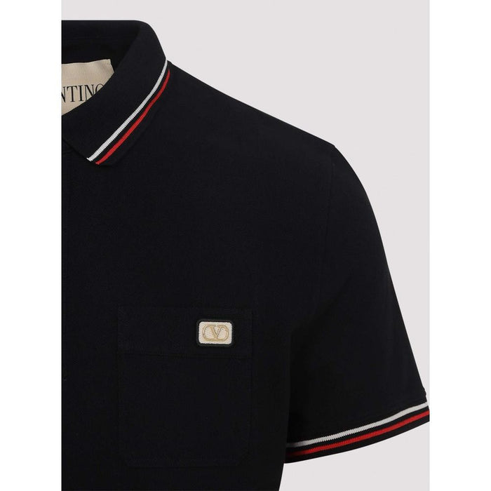 VALENTINO V Logo Men's Polo Shirt Black