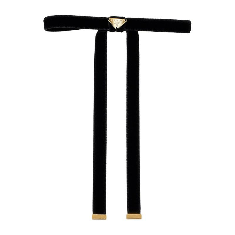 PRADA Velvet Hair Clip Black
