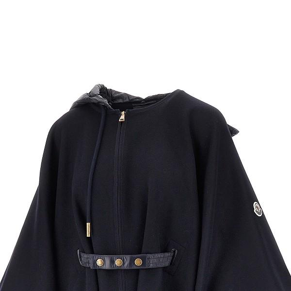 Moncler Wool Scarf Navy Ribbed Knit Scarf