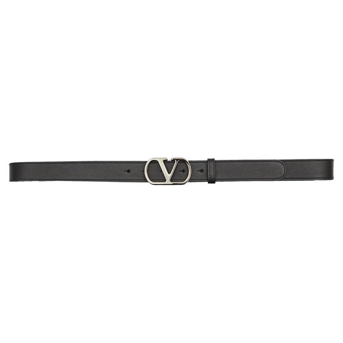 VALENTINO V Logo Leather Belt Black Men’s