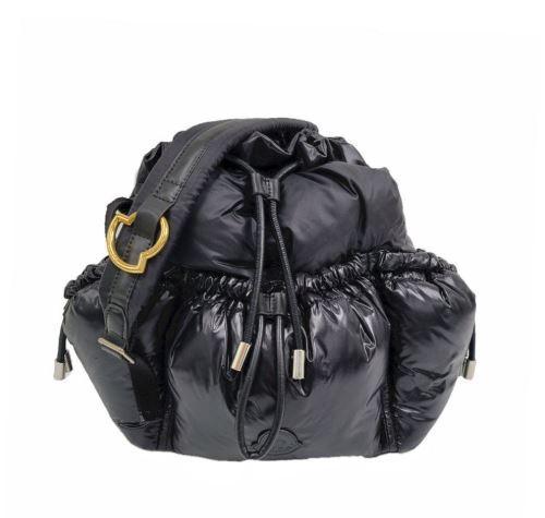 Moncler RAVINELLE Women’s Padded Shoulder Bucket Bag Medium Black
