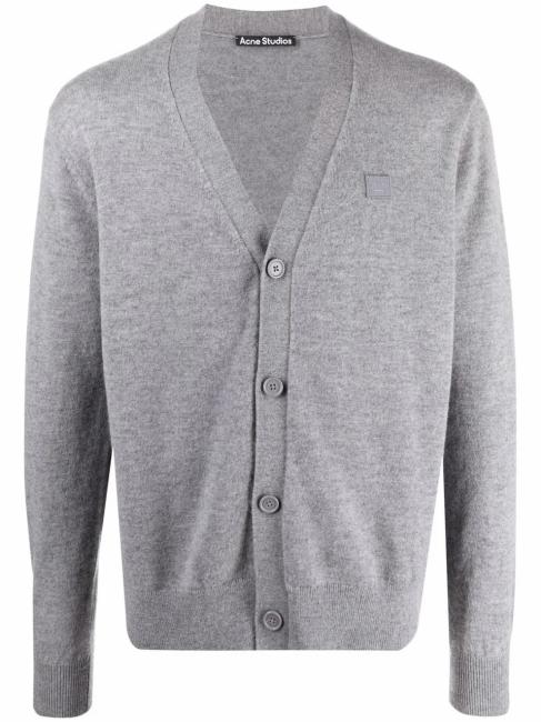 Acne Studios Face Logo Gray Cardigan