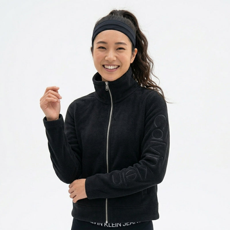 Calvin Klein Women’s Fleece Mock Neck Jacket Outerwear