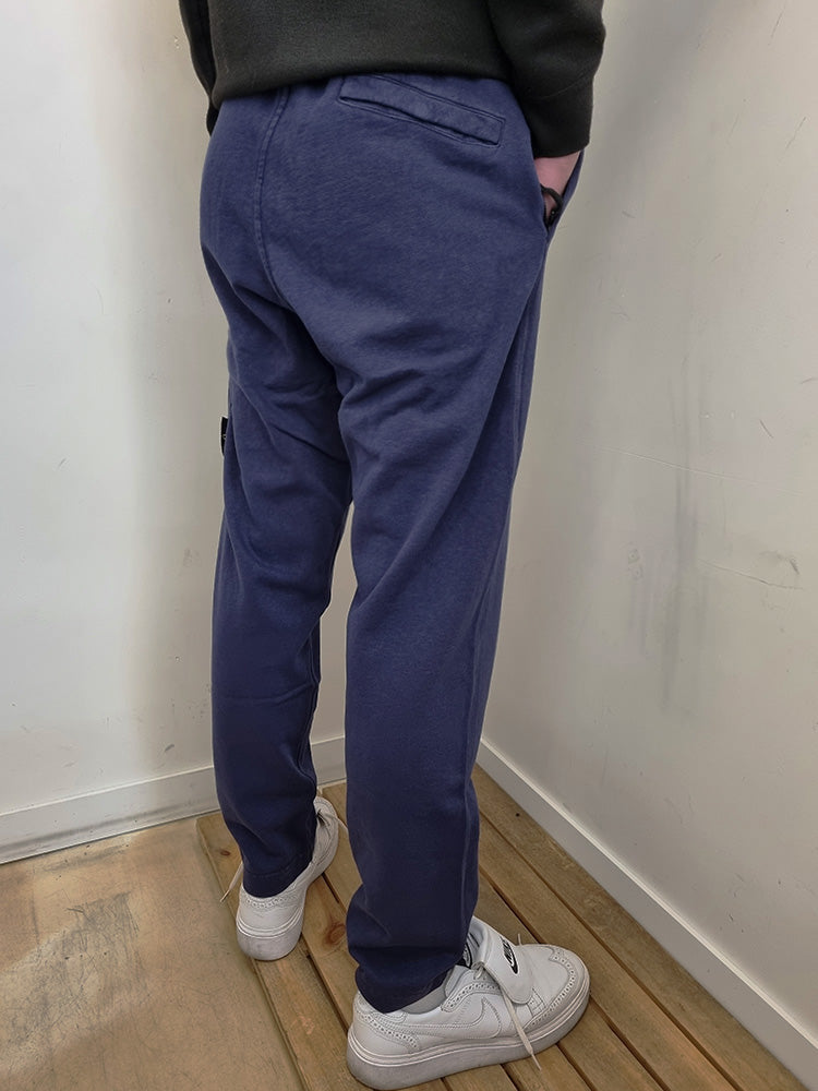 STONE ISLAND Logo Patch Fleece Jogger Sweatpants Men’s Navy
