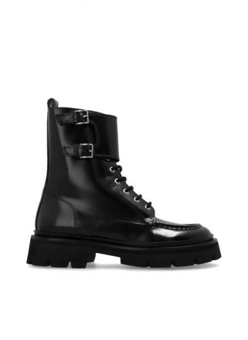 AMI Lace-Up Double Strap Mid Boots USV257 AL0071 001