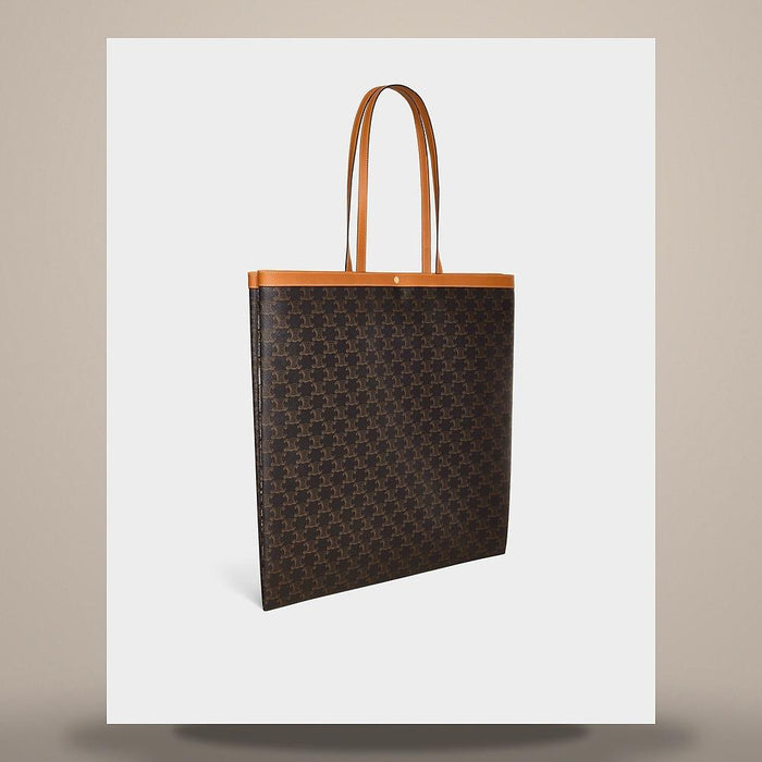 CELINE Triomphe Canvas Large Flat Shopper Tote Blue Black 123842O90 07AI