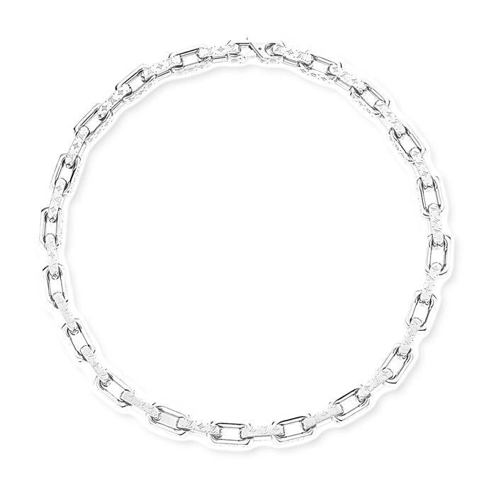 Louis Vuitton Monogram Chain Necklace Silver-Tone Men's Jewelry