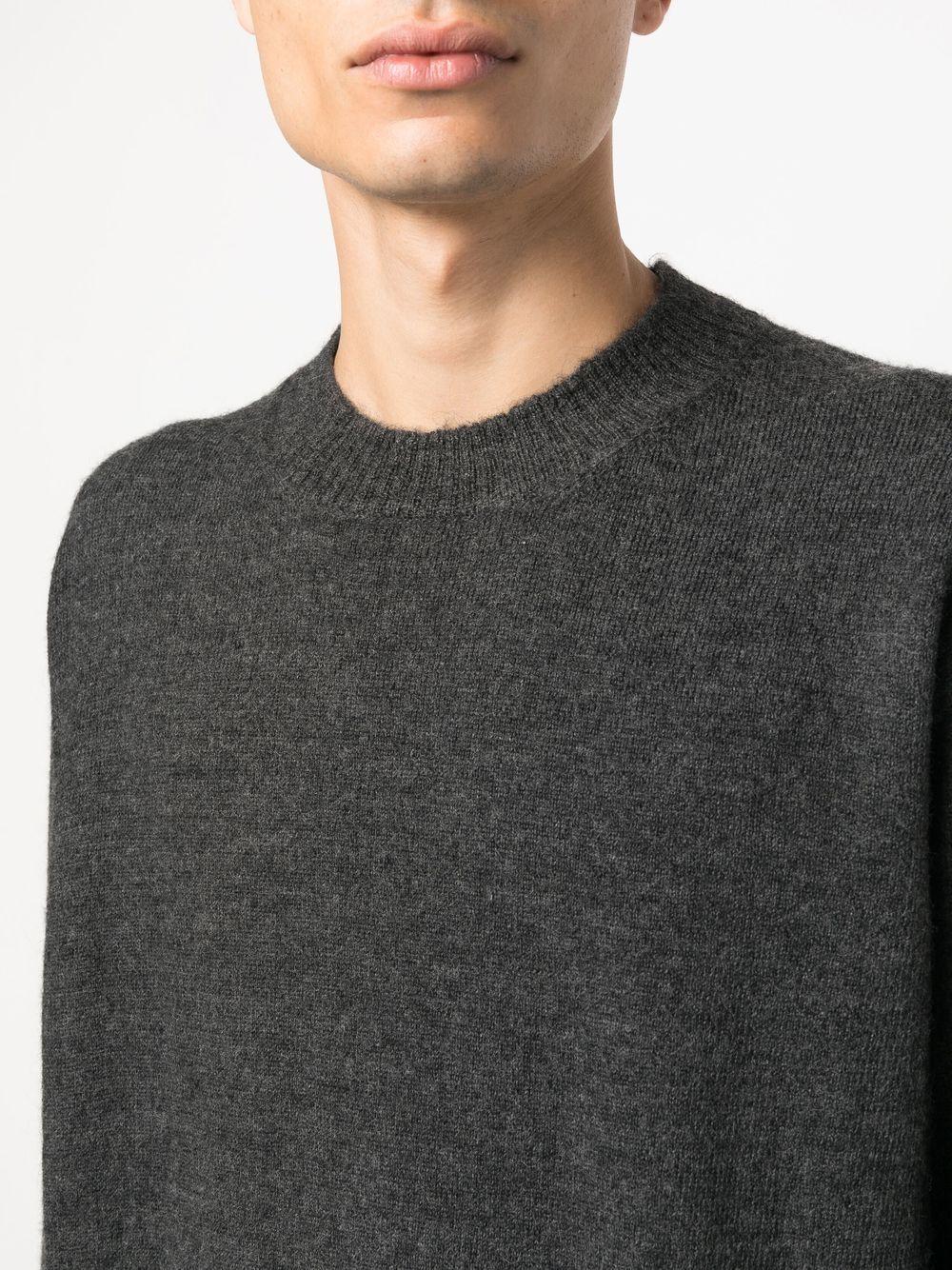 Maison Margiela Men’s Alpaca Crewneck Knit Sweater Dark Gray
