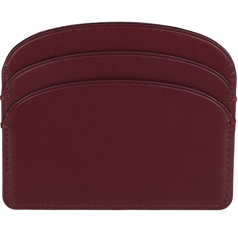 A.P.C. Demi-Lune Logo Half Moon Leather Card Holder Wallet Green