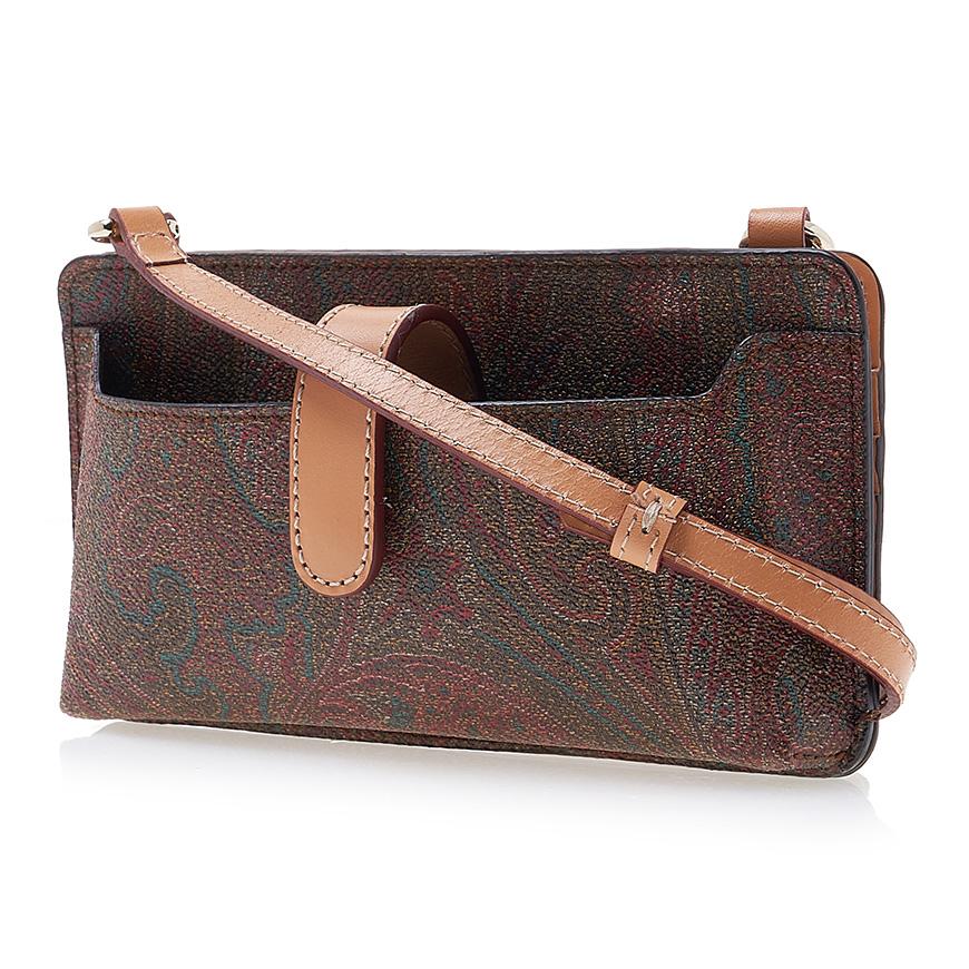 Etro Paisley Leather Phone Holder Crossbody Bag