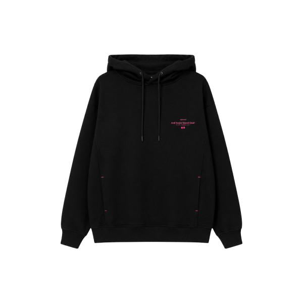 Anti Social Social Club metallic logo print black hoodie MI2TS750 BK