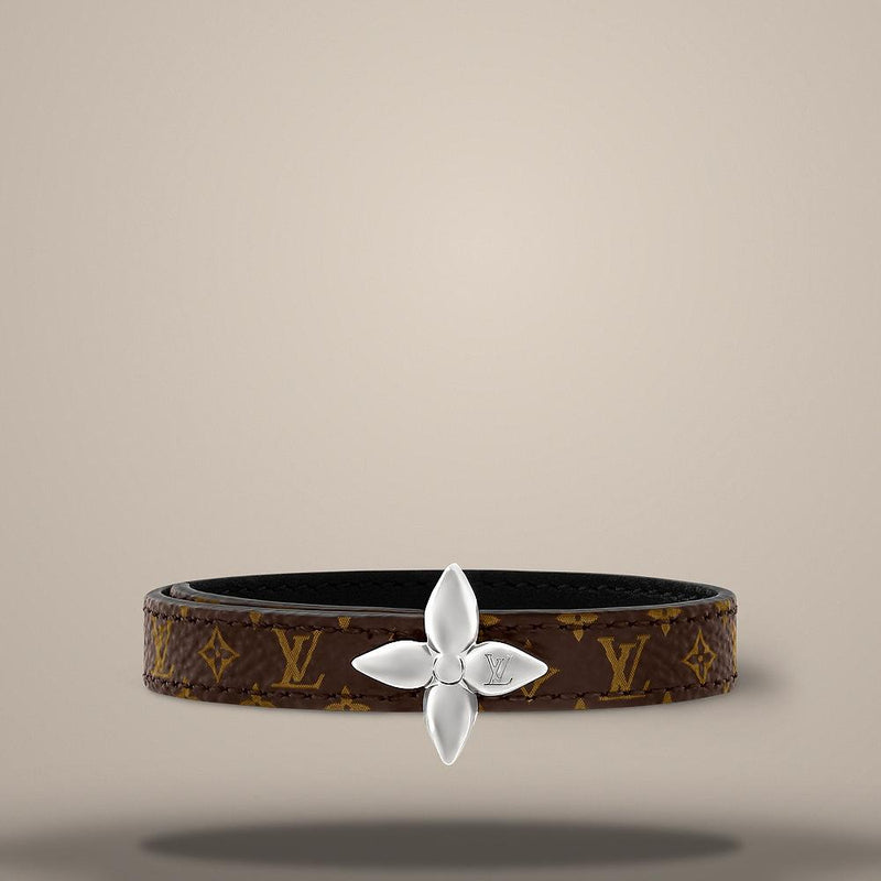 Louis Vuitton Mini Flowergram Monogram Leather Strap Bracelet M4187