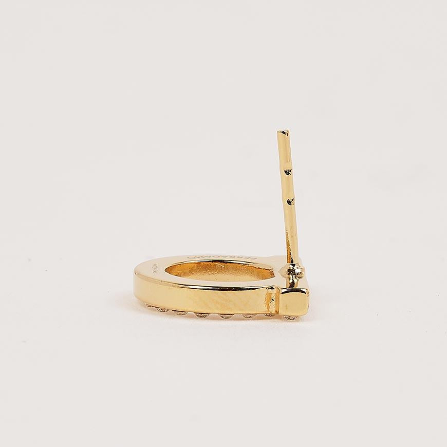 Ferragamo Gancini Crystal Earrings Gold-Tone Women’s Jewelry