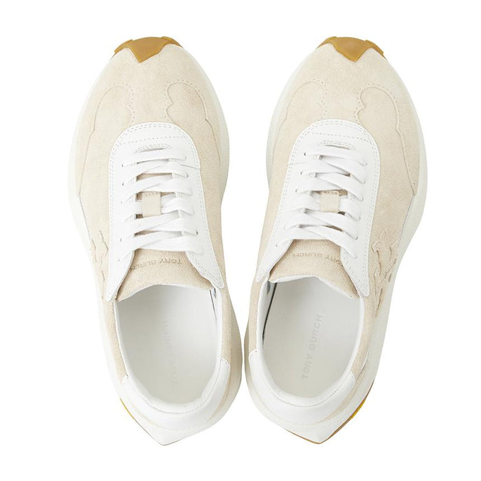 Tory Burch Leather Low-Top Sneakers Beige