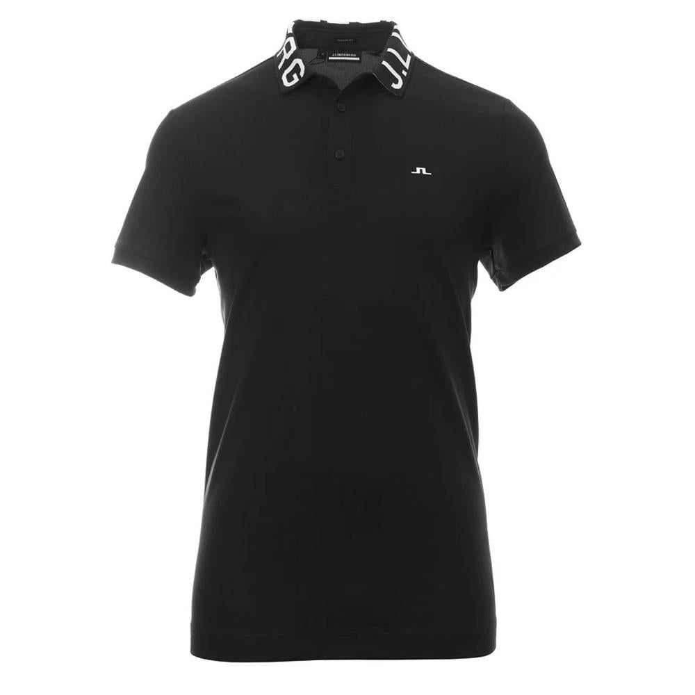 J LINDEBERG GUS Regular Fit Polo T-Shirt Black Men's