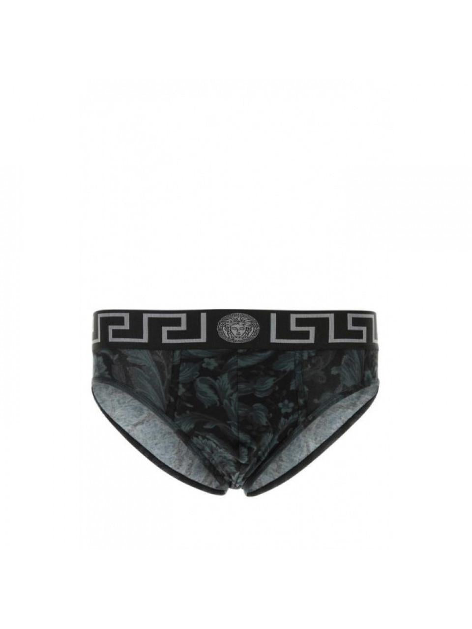 Versace Baroque Print Briefs Men’s Underwear Black Gold