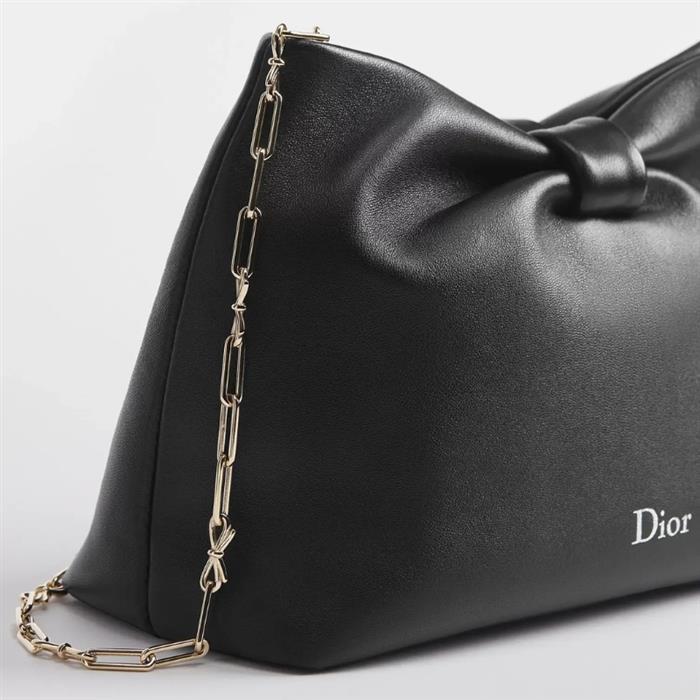 DIOR Bow Small Shoulder Bag Black Leather