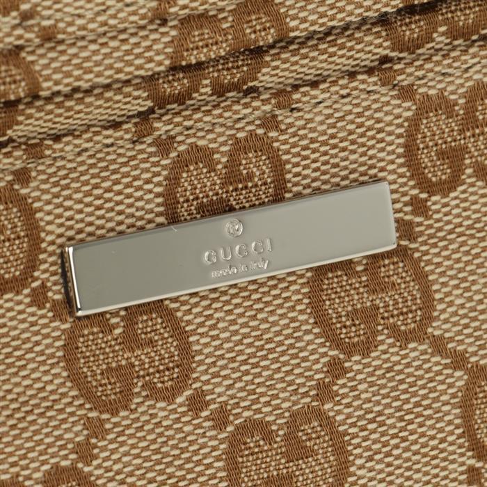 GUCCI Tag Medium Crossbody Bag Beige Leather Shoulder Bag