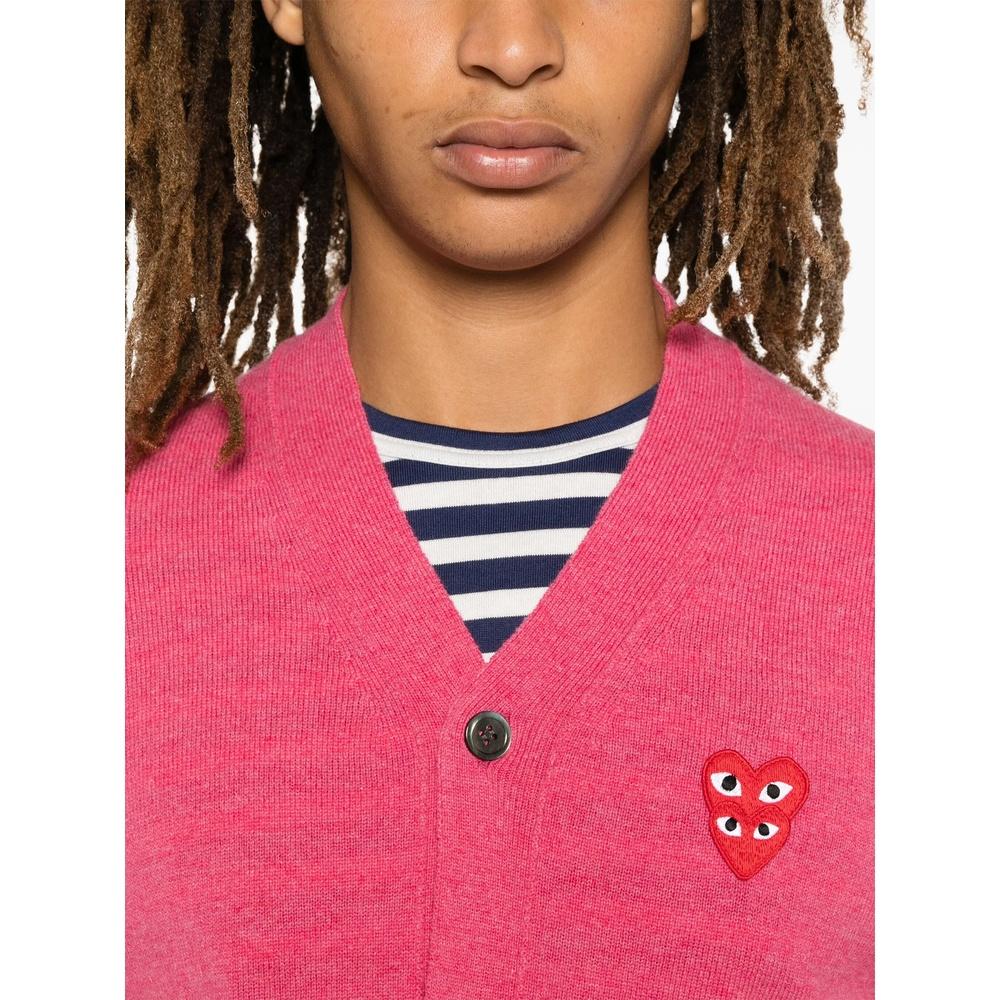 Comme des Garcons Double Heart Patch Unisex Cardigan