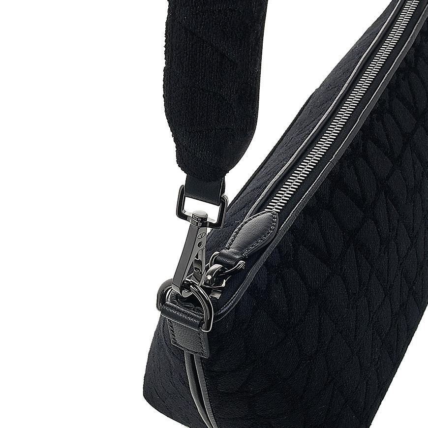 VALENTINO Iconography Leather Crossbody Shoulder Bag Black Unisex