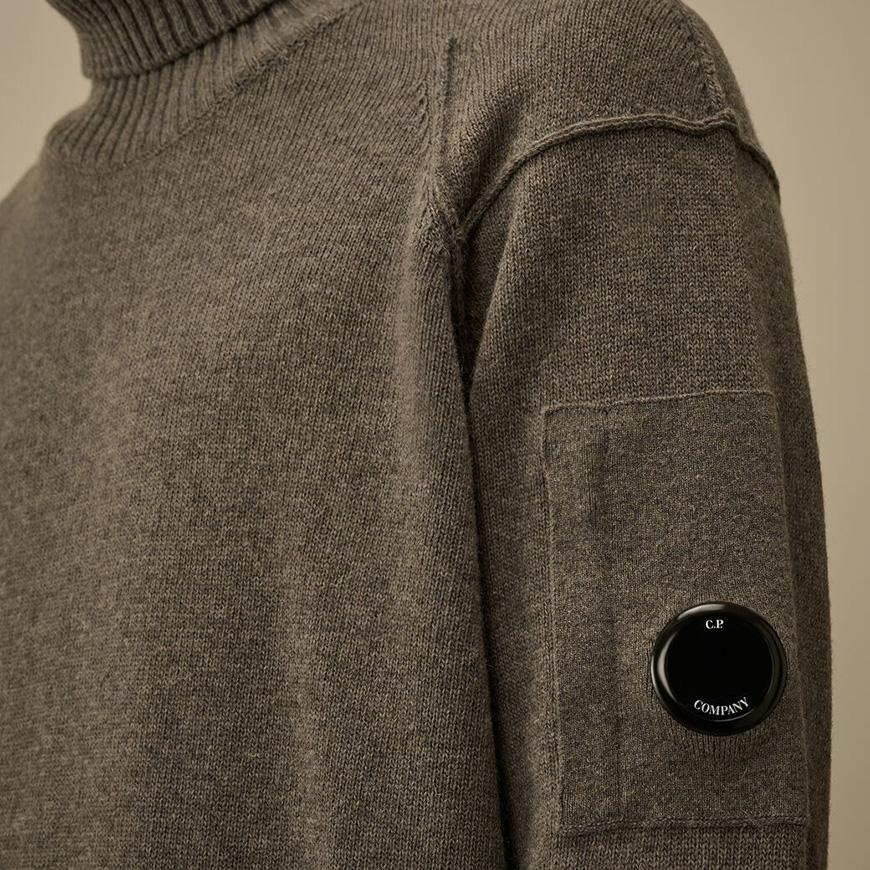 CP Company Men’s GRS Lambswool Turtleneck Sweater Gray