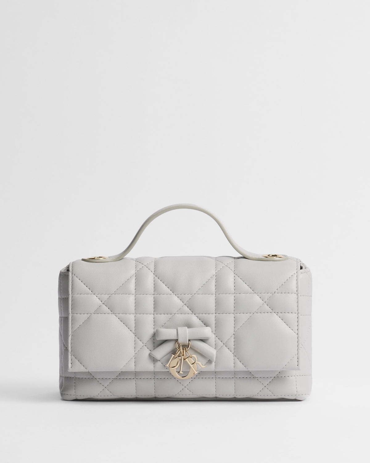 DIOR My Tender Top Handle Bag Mini Gray Macro Cannage Lambskin Sh S0987OGYD M68G