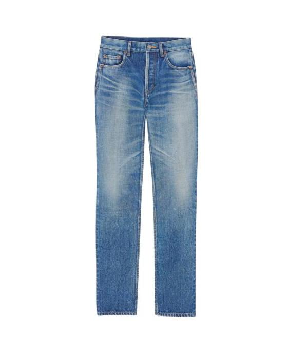 Saint Laurent Vintage Blue Straight Leg Denim Jeans