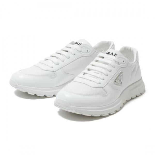 PRADA Black Re-Nylon and Brushed Leather Low-Top Sneakers
