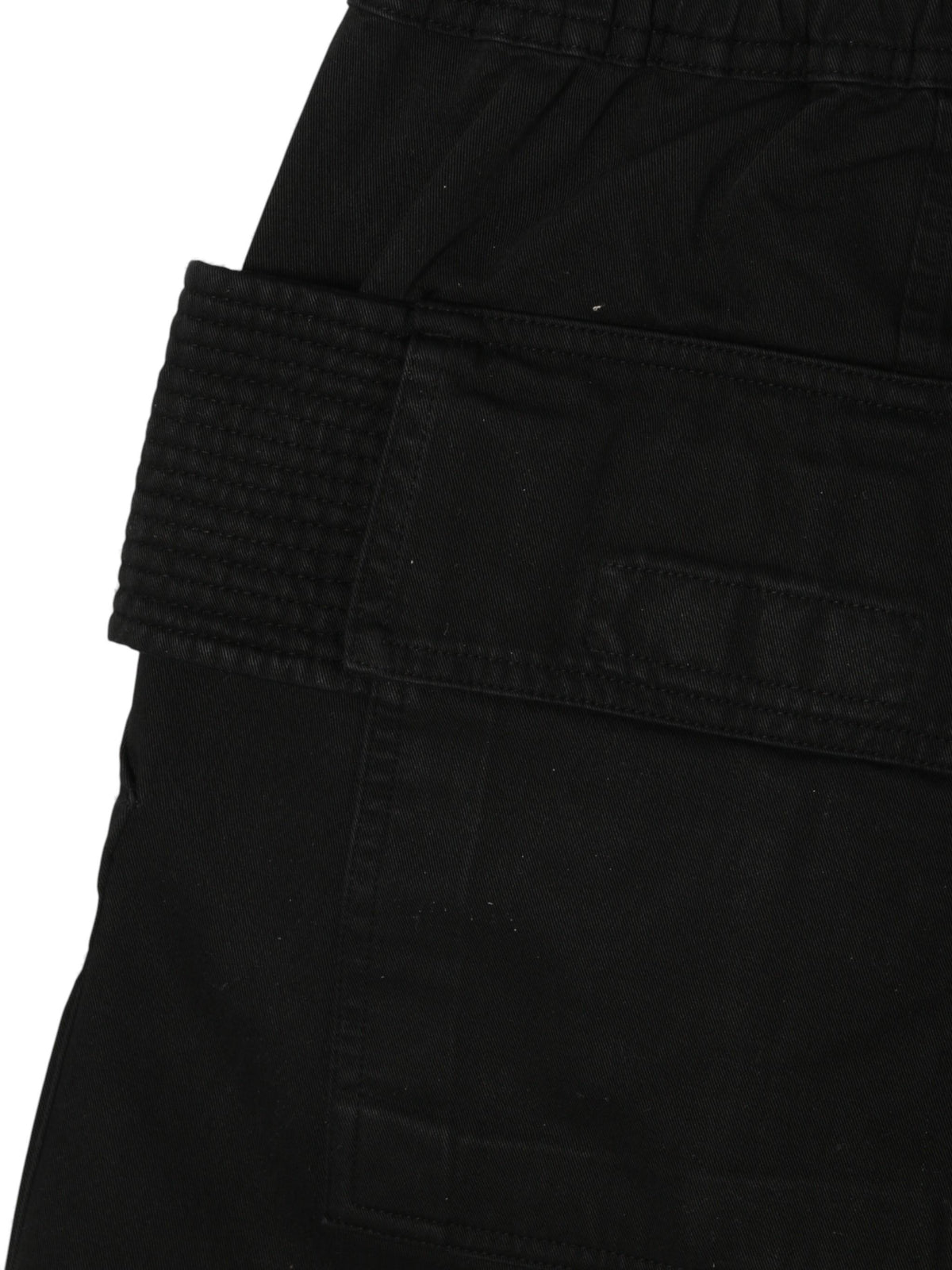 Rick Owens DRKSHDW Wide Creatch Cargo Pants Black Cotton Twill