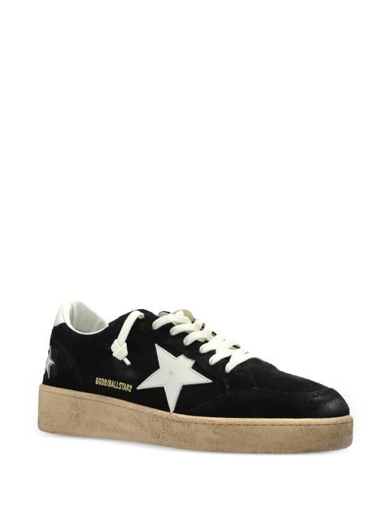 GOLDEN GOOSE Black White Leather Low-Top Sneakers for Men
