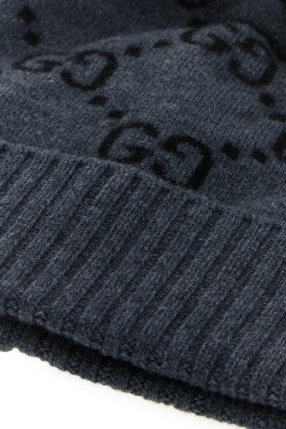 GUCCI Gray Knit Wool Beanie for Men
