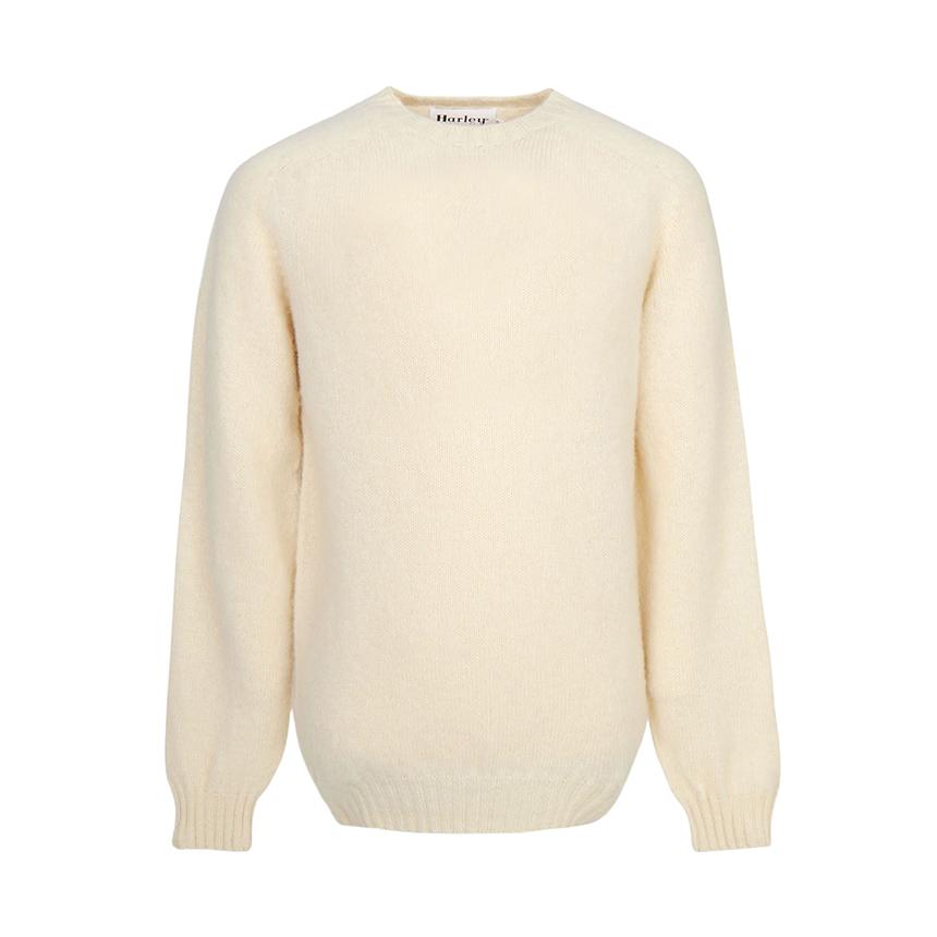 Harley OF SCOTLAND Shaggy Dog Wool Crewneck Sweater Men M3834 7 VANILLA