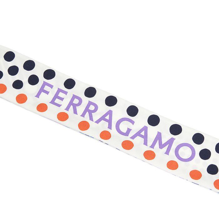 Ferragamo Gancini Logo Silk Skinny Scarf