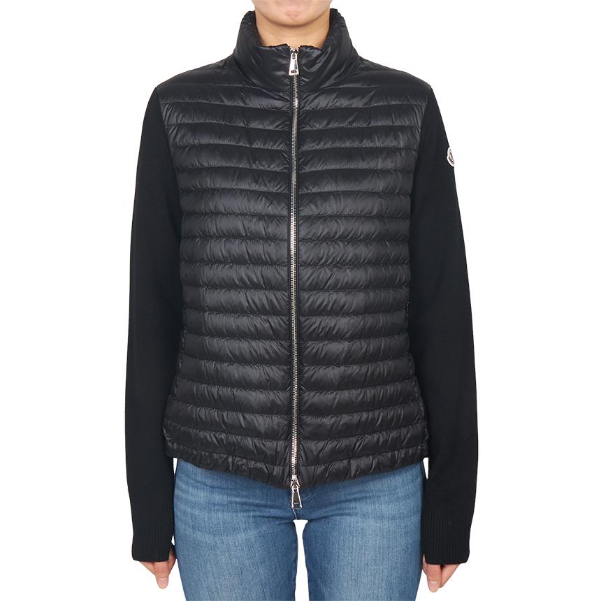 Moncler Women’s Padded Zip-Up Knit Cardigan Black